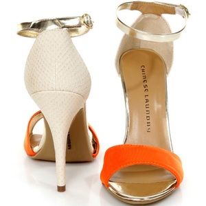 Chinese Laundry Lucky Charm Orange Multi Heels